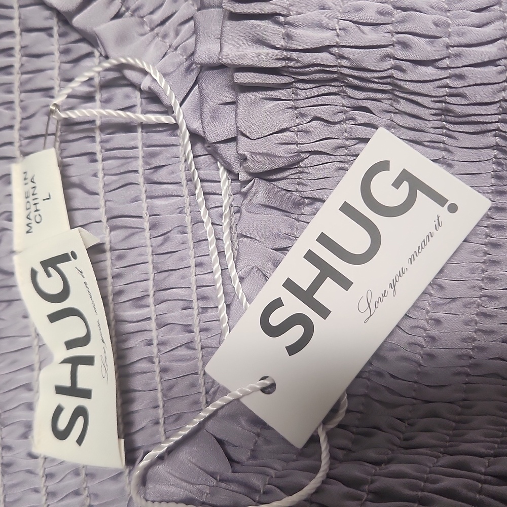 NWT Shug! Lavender Strapless Ruffle Dress, Large - Picture 6 of 9